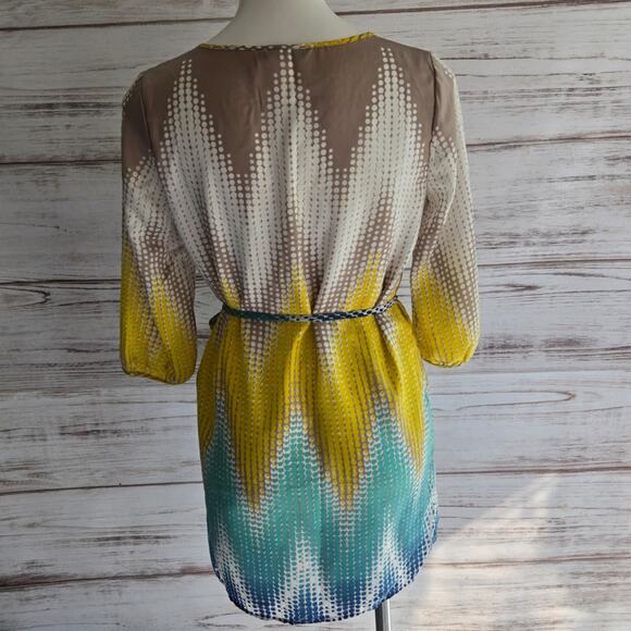 Guess by Marciano Polkadot Print Loose Fit 3/4 sleeve dress belted sz XS - Picture 2 of 6